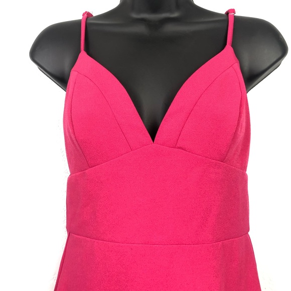 NEW LULU’S bodycon fitted exposed zipper hot pink Dress sexy Sz XS - Picture 7 of 14